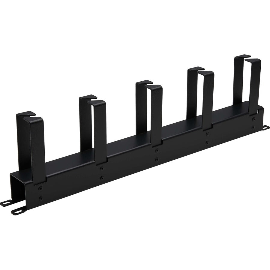Eaton Tripp Lite Series Horizontal Cable Manager - Metal Rings, Black, 1U