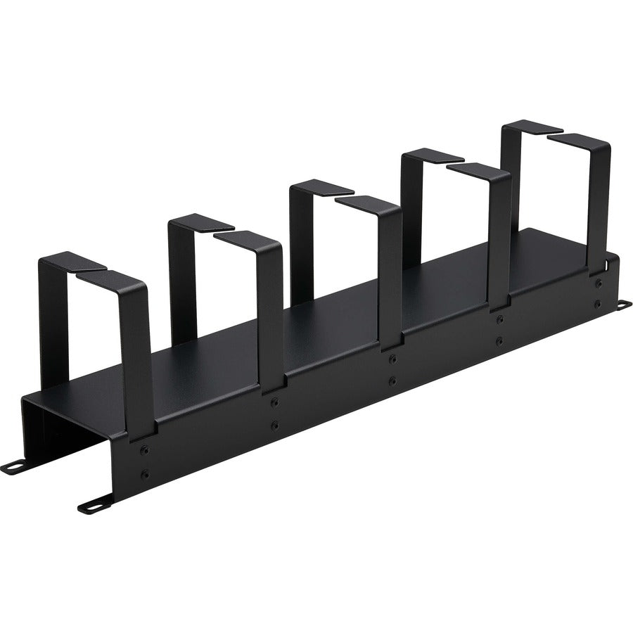 Eaton Tripp Lite Series Horizontal Cable Manager - Metal Rings, Black, 2U
