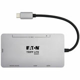 Eaton Tripp Lite Series USB-C Dock, Dual Display - 4K 60 Hz HDMI, USB 3.x (5Gbps) Hub Ports, Memory Card, 100W PD Charging, Gray