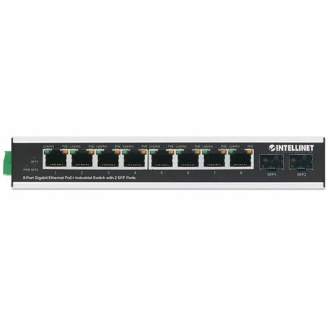 Intellinet Industrial 8-Port Gigabit Ethernet PoE+ Switch with 2 SFP Ports