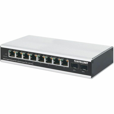 Intellinet Industrial 8-Port Gigabit Ethernet PoE+ Switch with 2 SFP Ports
