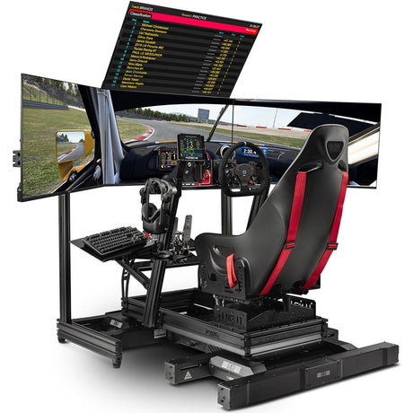 Next Level Racing F-GT Elite Formula & GT Aluminum Profile Simulator Cockpit - Front & Side Mount