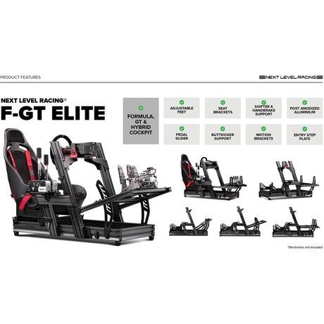 Next Level Racing F-GT Elite Formula and GT Aluminum Profile Simulator Cockpit iRacing Edition
