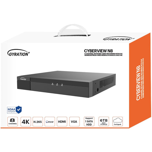 Gyration 8-Channel Network Video Recorder With PoE
