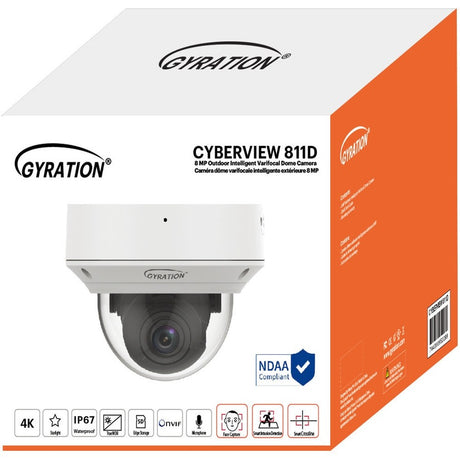 Gyration CYBERVIEW 811D 8 Megapixel Indoor/Outdoor HD Network Camera - Color - Dome