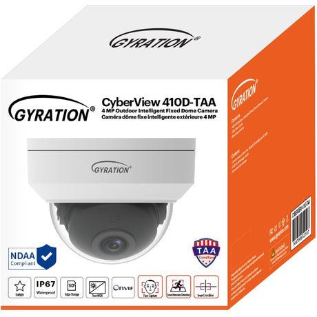 Gyration CYBERVIEW 410D-TAA 4 Megapixel Indoor/Outdoor HD Network Camera - Color - Dome - TAA Compliant