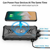4XEM 20,000 maH Mobile Solar Power Bank and Charger (Black)