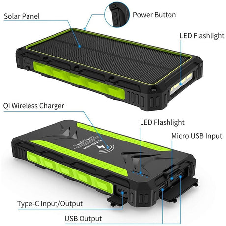 20000MAH SOLAR CHARGER GREEN