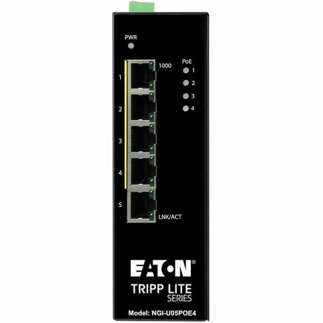 Eaton Tripp Lite Series 5-Port Unmanaged Industrial Gigabit Ethernet Switch - 10/100/1000 Mbps, PoE+ 30W, -10&deg; to 60&deg;C, DIN Mount, TAA