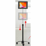 CTA Digital Compact Mobile Floor Stand with Universal Security Enclosure (Black)