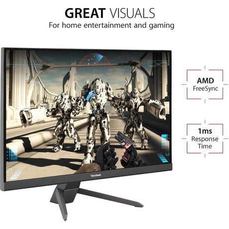 ViewSonic VX2467-MHD 24 Inch 1080p Gaming Monitor with 100Hz, 1ms, Ultra-Thin Bezels, FreeSync, Eye Care, HDMI, VGA, and DP