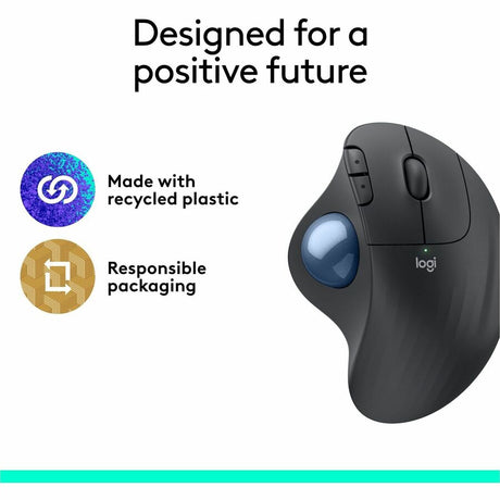 Logitech ERGO M575 Wireless Trackball Mouse for Business - Ergonomic Design, Logi Bolt, Bluetooth, Graphite