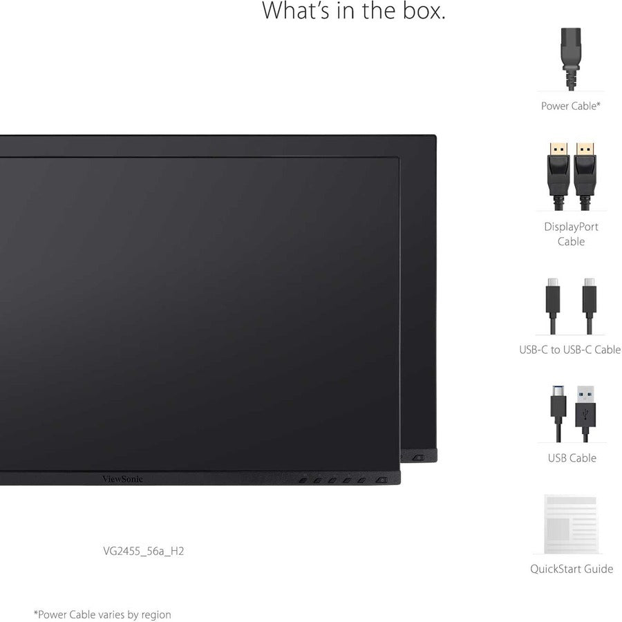 ViewSonic VG2455_56A_H2 24 Inch Dual Pack Head-Only 1080p IPS Monitors with USB C 3.2 with 90W Power Delivery, Docking Built-In, HDMI, VGA for Home and Office
