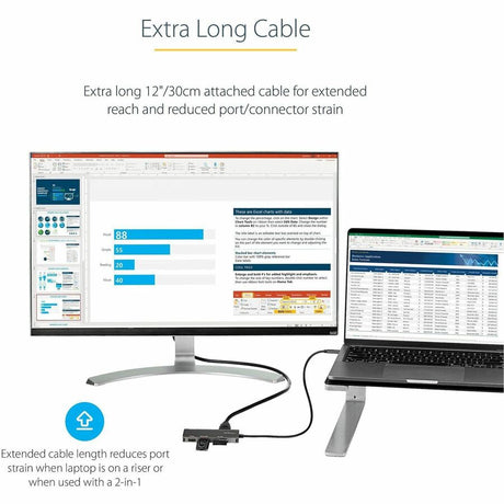 StarTech.com USB C Multiport Adapter, USB-C to 4K HDMI, 100W PD Pass-through, SD/MicroSD, 3xUSB 3.0, USB Type-C Mini Dock, 12" Long Cable