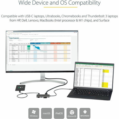 StarTech.com USB C Multiport Adapter, USB-C to 4K HDMI, 100W PD Pass-through, SD/MicroSD, 3xUSB 3.0, USB Type-C Mini Dock, 12" Long Cable