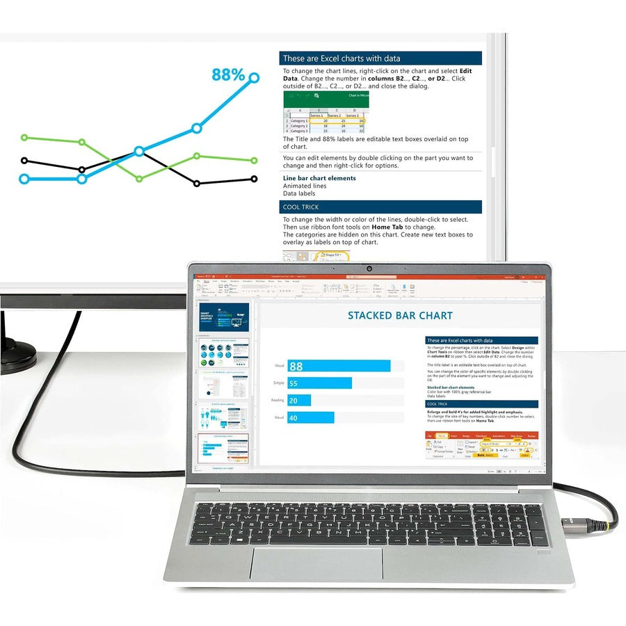 StarTech.com 10ft 3m Premium Certified HDMI 2.0 Cable, High Speed Ultra HD 4K 60Hz HDMI Cable with Ethernet, HDR10, UHD HDMI Monitor Cord