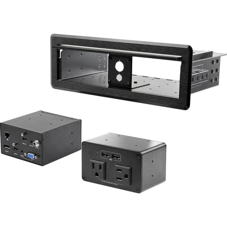 StarTech.com Conference Table Box for AV Connectivity & Charging, 4K HDMI/DP or VGA, GbE, Audio, Power Center w/ 2x USB & 2x UL AC Outlets