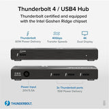 Plugable Thunderbolt 4 Hub, 4-in-1 Pure USB-C Design, Includes USB-C to 4K HDMI Adapter, Laptop Charging