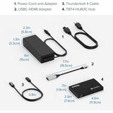 Plugable Thunderbolt 4 Hub, 4-in-1 Pure USB-C Design, Includes USB-C to 4K HDMI Adapter, Laptop Charging
