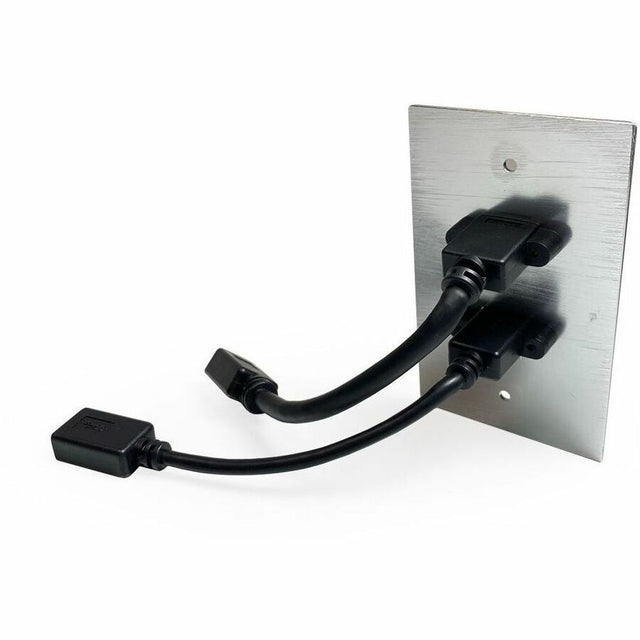 Comprehensive HDMI and USB-A 3.0 Pass-Through Single Gang Aluminum Wall Plate With Pigtail