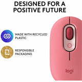 Logitech POP Mouse, Wireless Mouse with Customizable Emojis, SilentTouch Technology, Precision/Speed Scroll, Rose