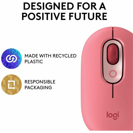 Logitech POP Mouse, Wireless Mouse with Customizable Emojis, SilentTouch Technology, Precision/Speed Scroll, Rose