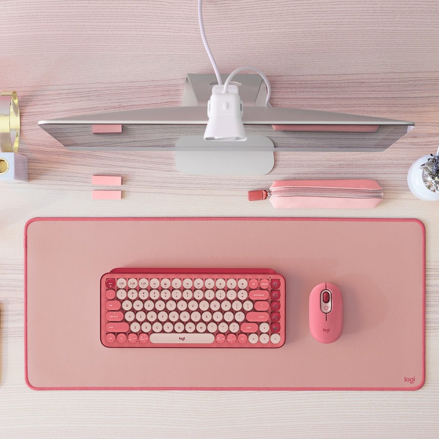 Logitech Desk Mat - Studio Series, Multifunctional Large Desk Pad, Anti-slip Base, Spill-resistant Durable Design, Darker Rose