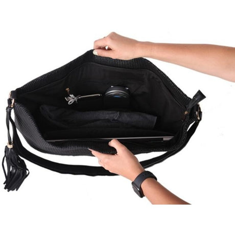 Francine Collection Venice Carrying Case (Tote) for 15" to 16" Notebook - Metallic Black