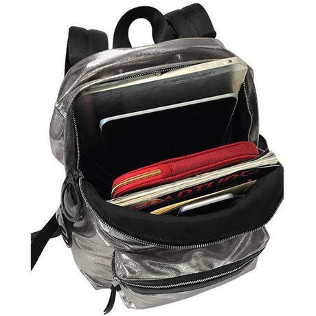 Francine Collection Napoli Carrying Case (Backpack) for 14" Notebook - Metallic Silver