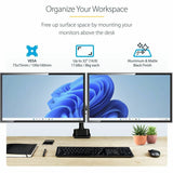 StarTech.com Desk Mount Dual Monitor Arm, Height Adjustable Monitor Mount for 2x VESA Displays up to 32" (17.6lb/8kg), Mechanical Spring