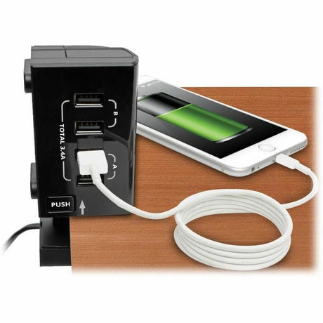 Eaton Tripp Lite Series Safe-IT 6-Outlet Surge Protector, Retractable USB Charger, 5-15R Outlets, 4 USB Charging Ports, 8 ft. (2.4 m) Cord, Antimicrobial Protection