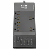 Eaton Tripp Lite Series Safe-IT 6-Outlet Surge Protector, Retractable USB Charger, 5-15R Outlets, 4 USB Charging Ports, 8 ft. (2.4 m) Cord, Antimicrobial Protection