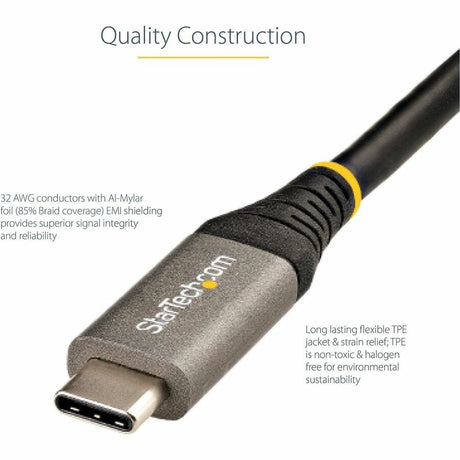 StarTech.com 20" 50cm USB C Cable 10Gbps, USB 3.1 Type-C Cable, 5A/100W, DP Alt Mode, USB-C Cord for USB-C Laptop/Phone/Device