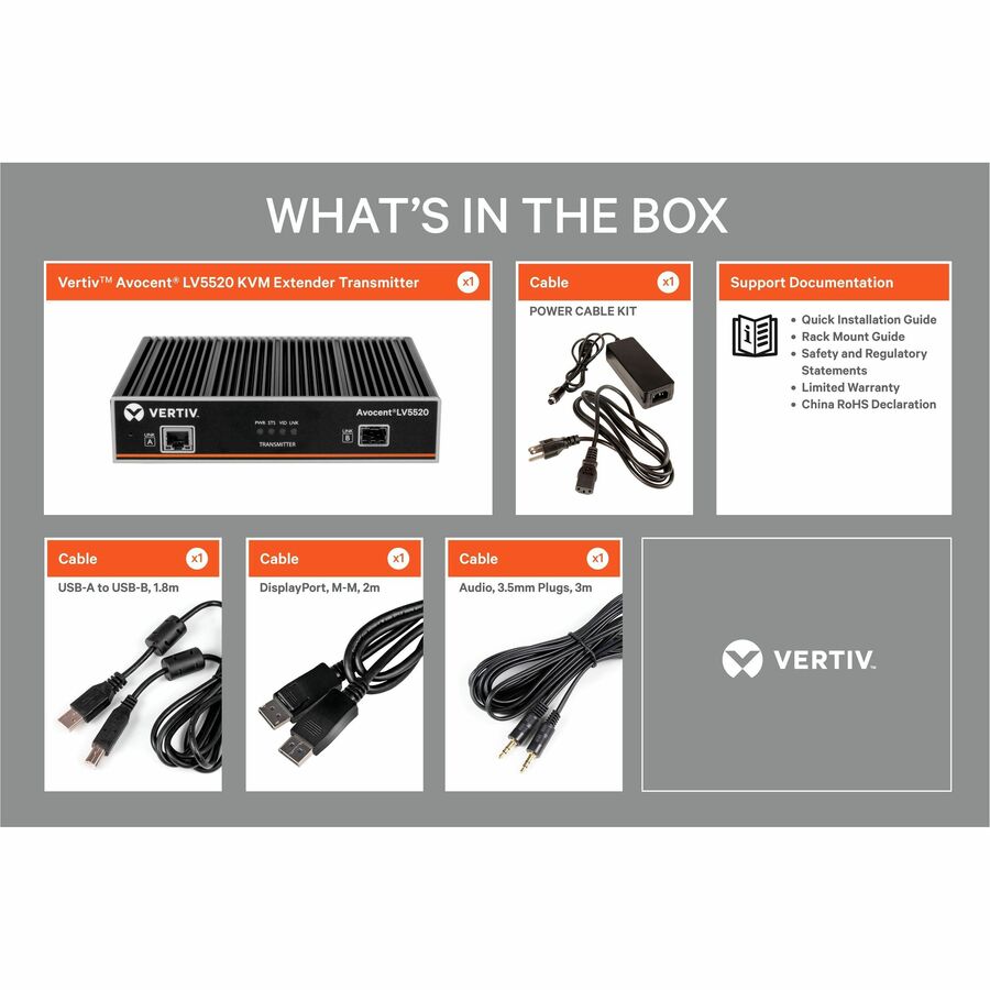 Vertiv Avocent LV5520 High-Performance KVM Extender | Transmitter