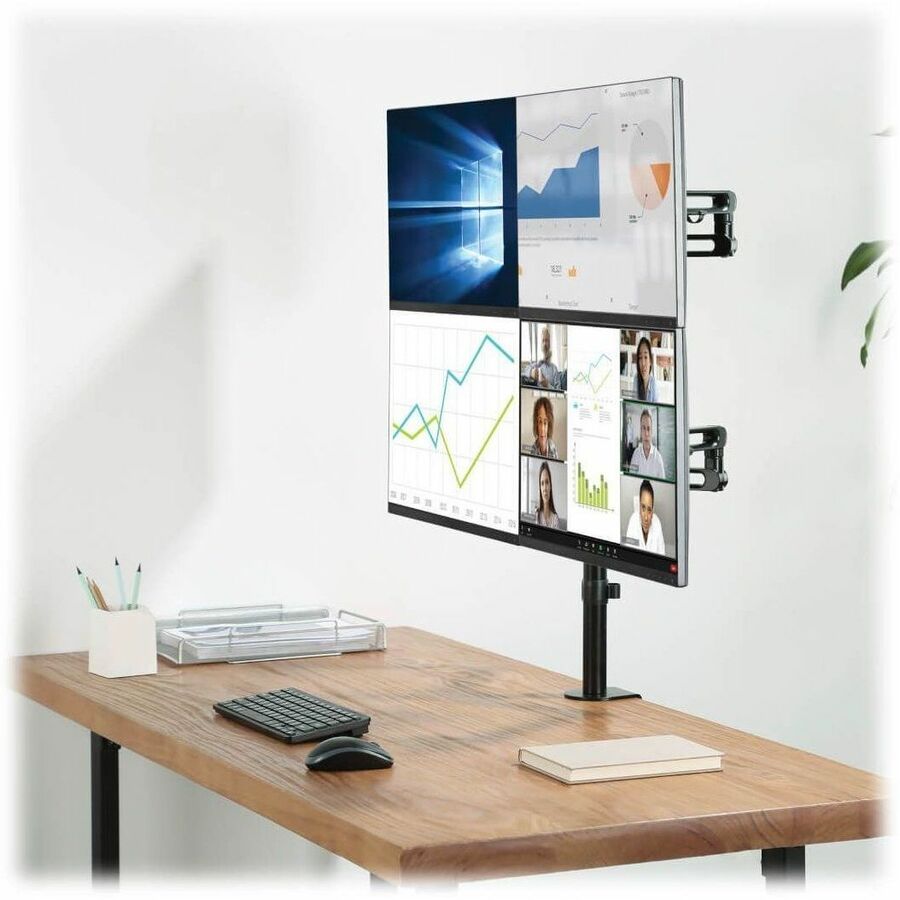Eaton Tripp Lite Series Quad-Monitor Flex-Arm Desktop Clamp for 13" to 27" Displays