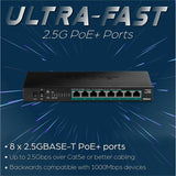 8-PORT UNMANAGED 2.5G POE+ SW