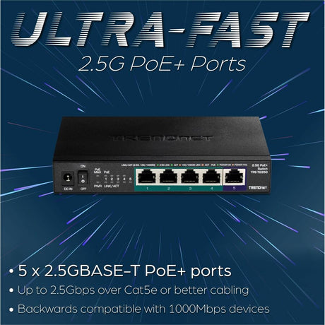 5-PORT UNMANAGED 2.5G POE+ SW