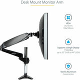StarTech.com Desk Mount Monitor Arm for Single VESA Display 49"(17.6lb/8kg), Full Motion Articulating & Height Adjustable, C-Clamp/Grommet