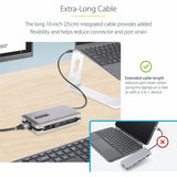 StarTech.com USB C Multiport Adapter, USB C to 4K 60Hz HDMI 2.0, 2-Port 10Gbps USB Hub, 100W Power Delivery Pass-through, GbE, SD/MicroSD