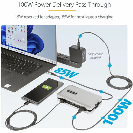 StarTech.com USB C Multiport Adapter, USB C to 4K 60Hz HDMI 2.0, 2-Port 10Gbps USB Hub, 100W Power Delivery Pass-through, GbE, SD/MicroSD