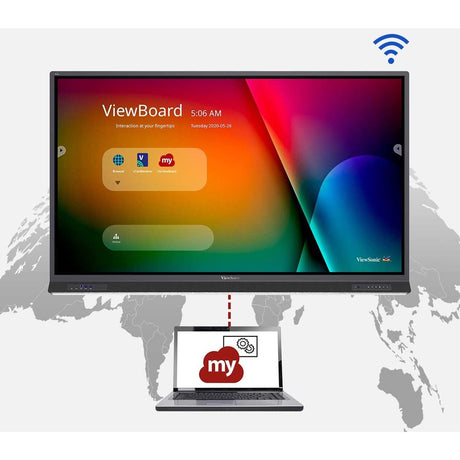 ViewSonic ViewBoard IFP8652-1C-E4 - 4K Interactive Display with WiFi Adapter and Slim Trolley Cart - 400 cd/m2 - 86"