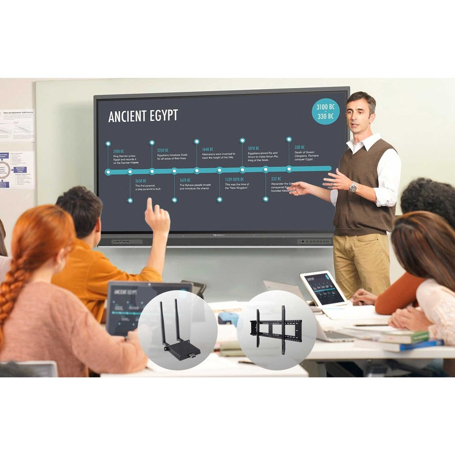 ViewSonic IFP7552-1C 75 Inch 4K Ultra HD Interactive Flat Panel Display with Integrated Microphone and USB-C