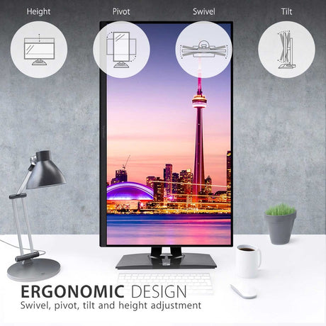 ViewSonic VP3256-4K 32 Inch 4K UHD IPS Ergonomic Monitor with Ultra-Thin Bezels, Color Accuracy, Pantone Validated, 60W USB C