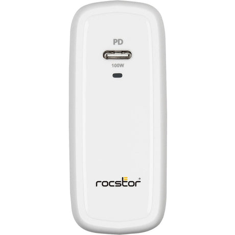 Rocstor 100W Smart USB-C Power Adapter - A/C Charger for Apple&reg; MacBook&reg;, MacBook Air&reg;, MacBook Pro&reg; 13" (61W), MacBook Pro&reg; 14" (67W), MacBook Pro&reg; 15.6" (87W), MacBook Pro&reg; 16" (96W) with USB=C, Chromebook&reg;, HP&reg;, Dell
