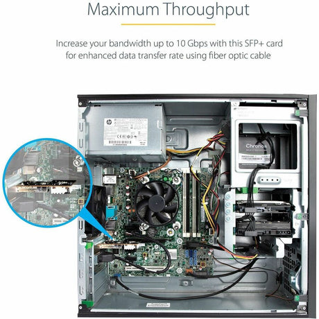 StarTech.com 10G PCIe SFP+ Card, Single SFP+ Port Network Adapter, Open SFP+ for MSA-Compliant Modules/Cables, 10 Gigabit PCIe NIC Card