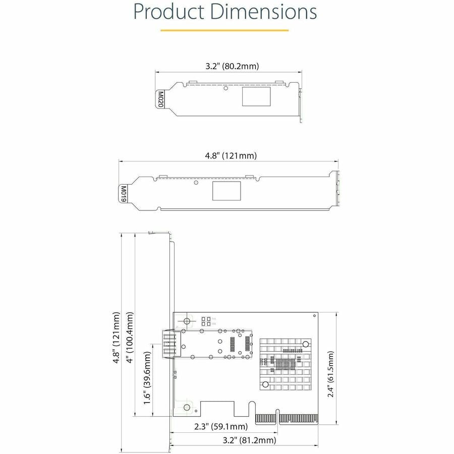 StarTech.com 10G PCIe SFP+ Card, Single SFP+ Port Network Adapter, Open SFP+ for MSA-Compliant Modules/Cables, 10 Gigabit PCIe NIC Card