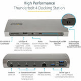 StarTech.com Thunderbolt 4 Dock, 96W Power Delivery, Single 8K / Dual Monitor 4K 60Hz, 3x TB4/USB4 ports, 4x USB-A, SD, GbE, 0.8m cable