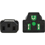 Eaton Tripp Lite Series Safe-IT Antibacterial Hospital-Grade Power Cord, 5-15P to C13 - Green Dot, 13A, 125V, 16 AWG, Black, 10 ft. (3 m)