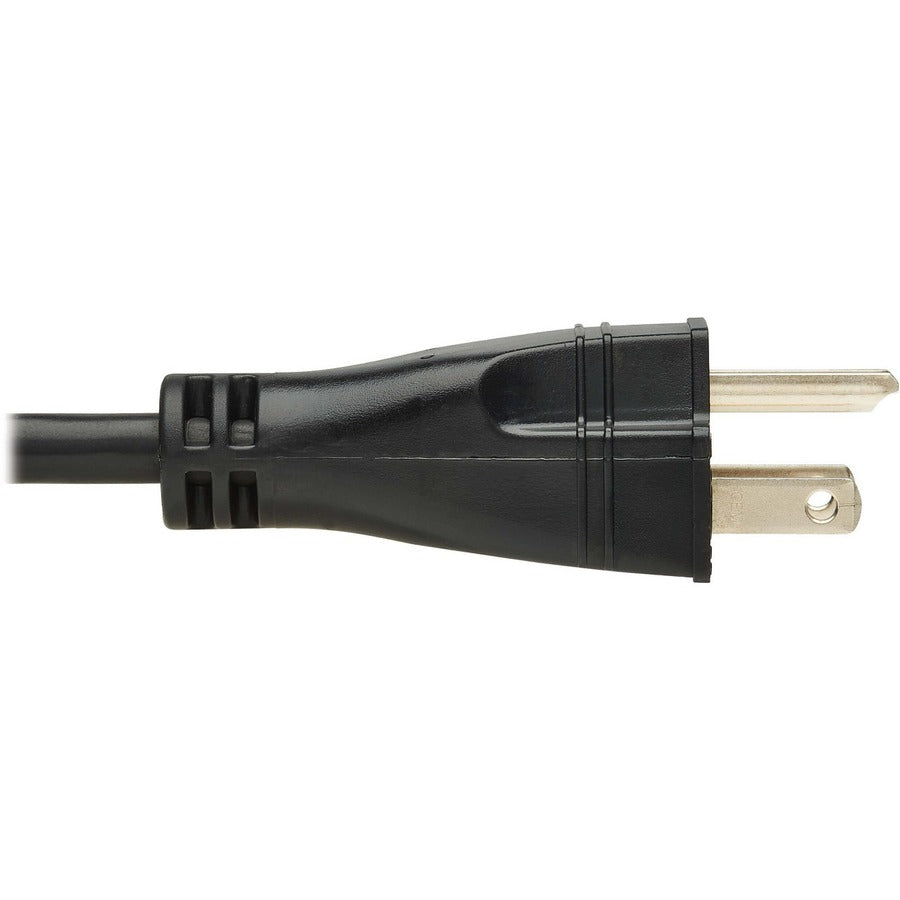 Eaton Tripp Lite Series Safe-IT Antibacterial Hospital-Grade Power Cord, 5-15P to C13 - Green Dot, 13A, 125V, 16 AWG, Black, 10 ft. (3 m)