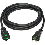 Eaton Tripp Lite Series Safe-IT Antibacterial Hospital-Grade Extension Cord, 5-15P to 5-15R - Green Dot, 13A, 125V, 16 AWG, Black, 10 ft. (3 m)
